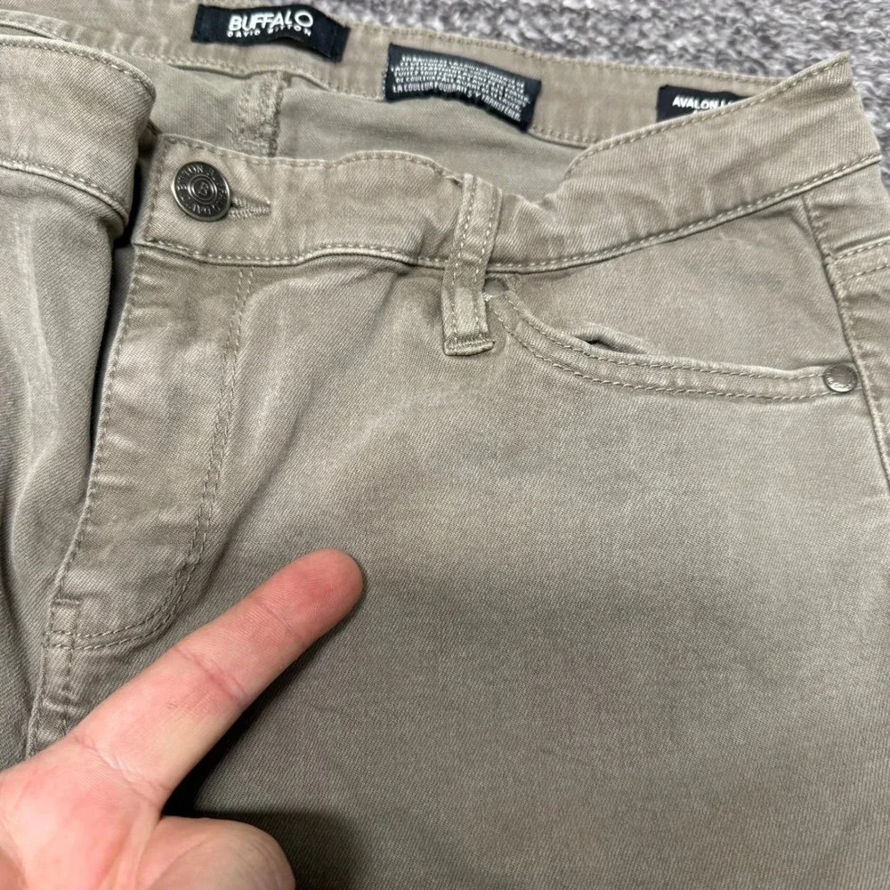 Buffalo‎ David Bitton Womens Avalon Ankle Skinny Jeans Size 12/32 Mid-Rise Green